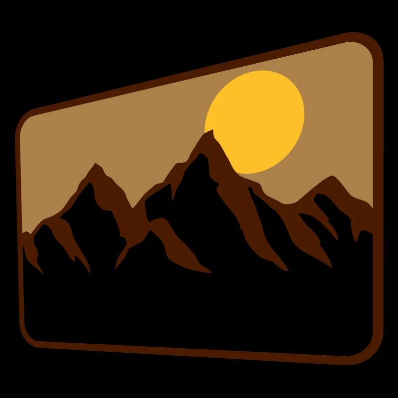 Landschaft Schild Berge Silhouette