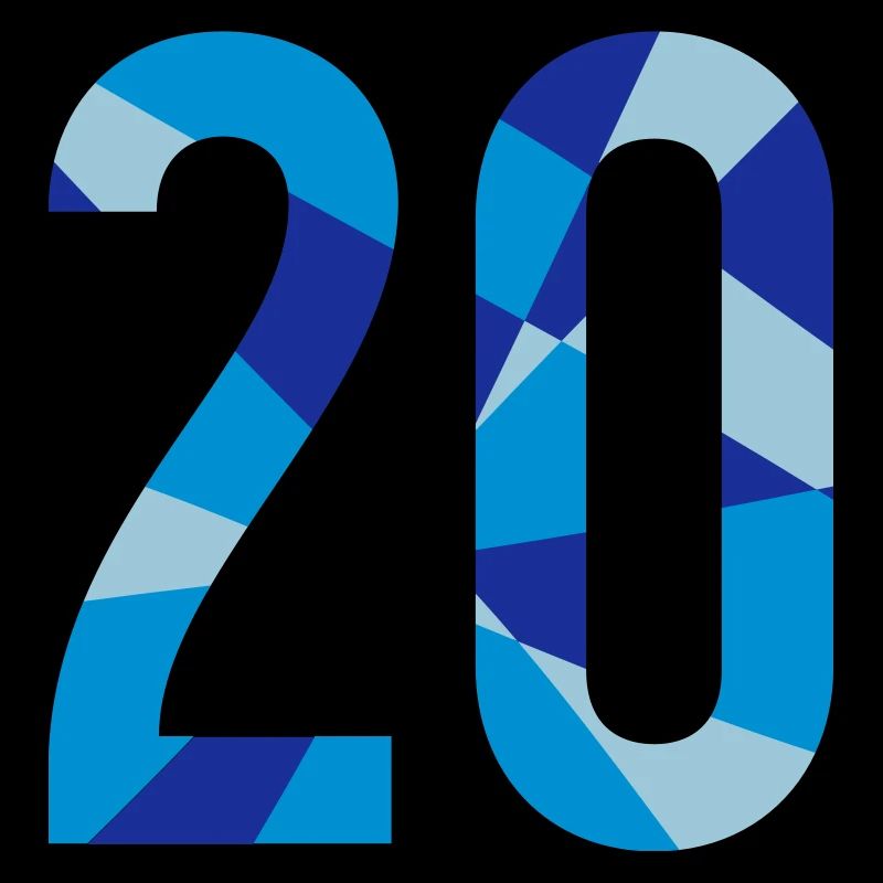 20. Geburtstag – Zahl im Polygon-Design