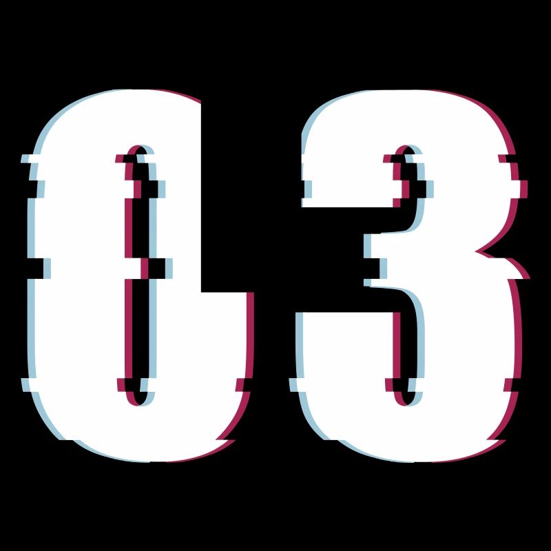 Three 3 Three 03 Number Effect Distorted Number
