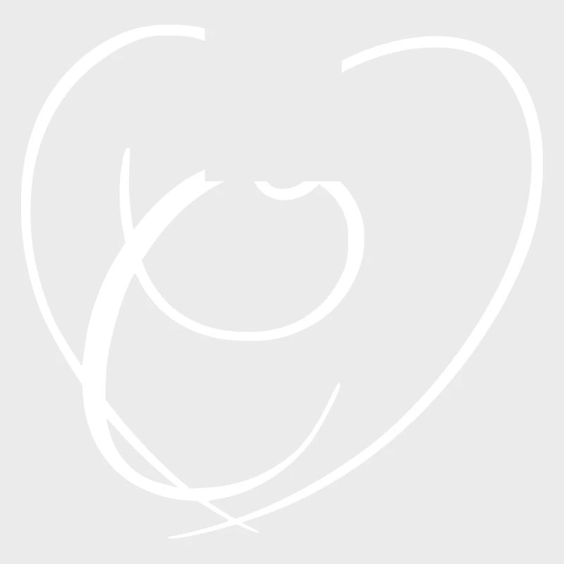 Letter C Calligraphy Heart