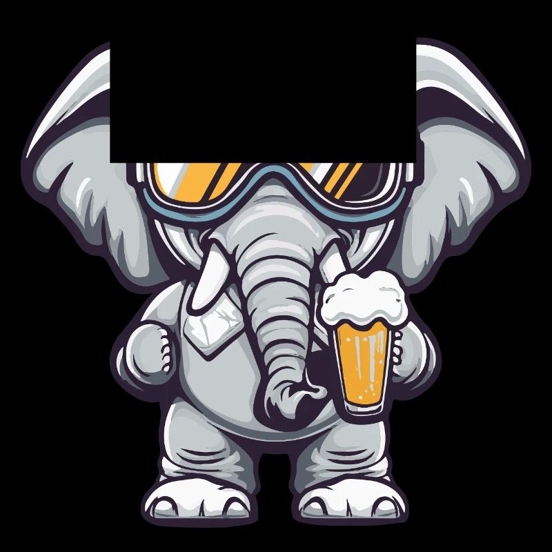 Elefant Apres Ski Bier Comic