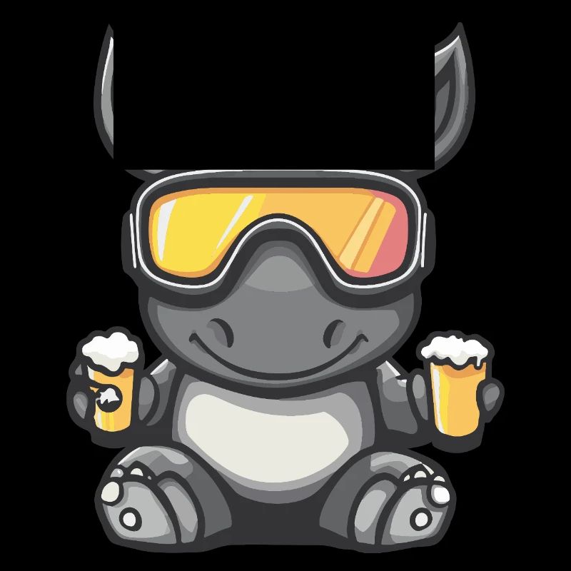 Nashorn Apres Ski Bier Comic