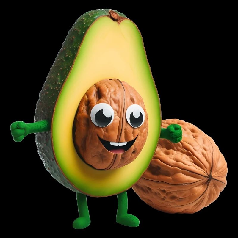 Avocado with walnut kernel