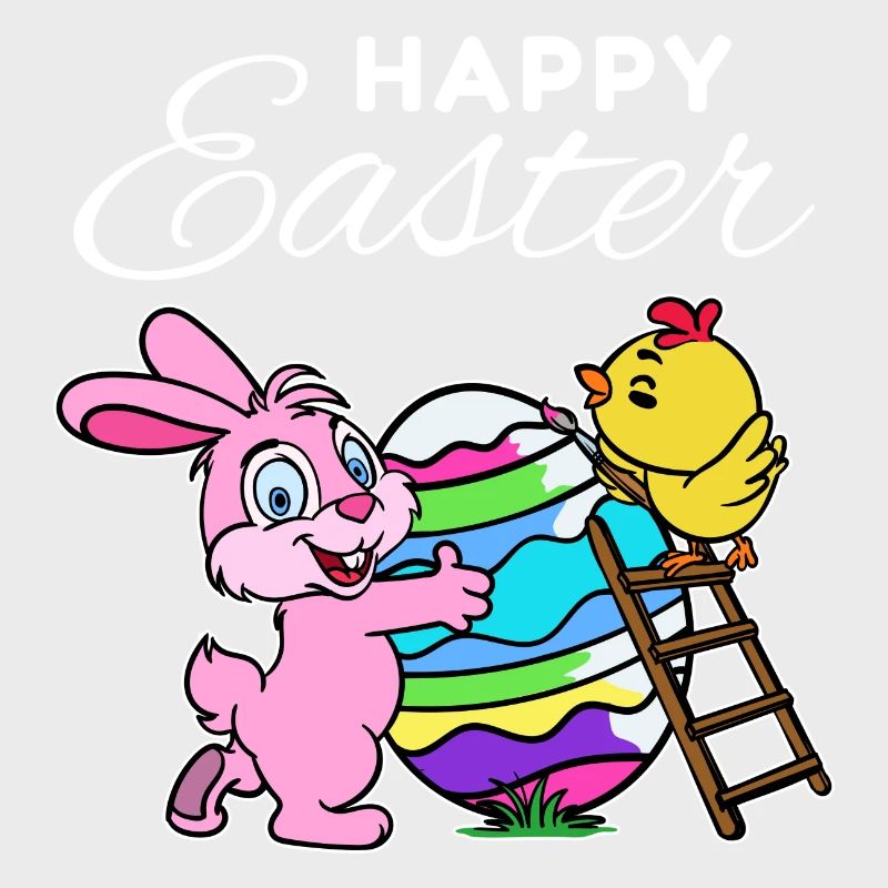 Happy easter bunny easter bunny chick hen egg