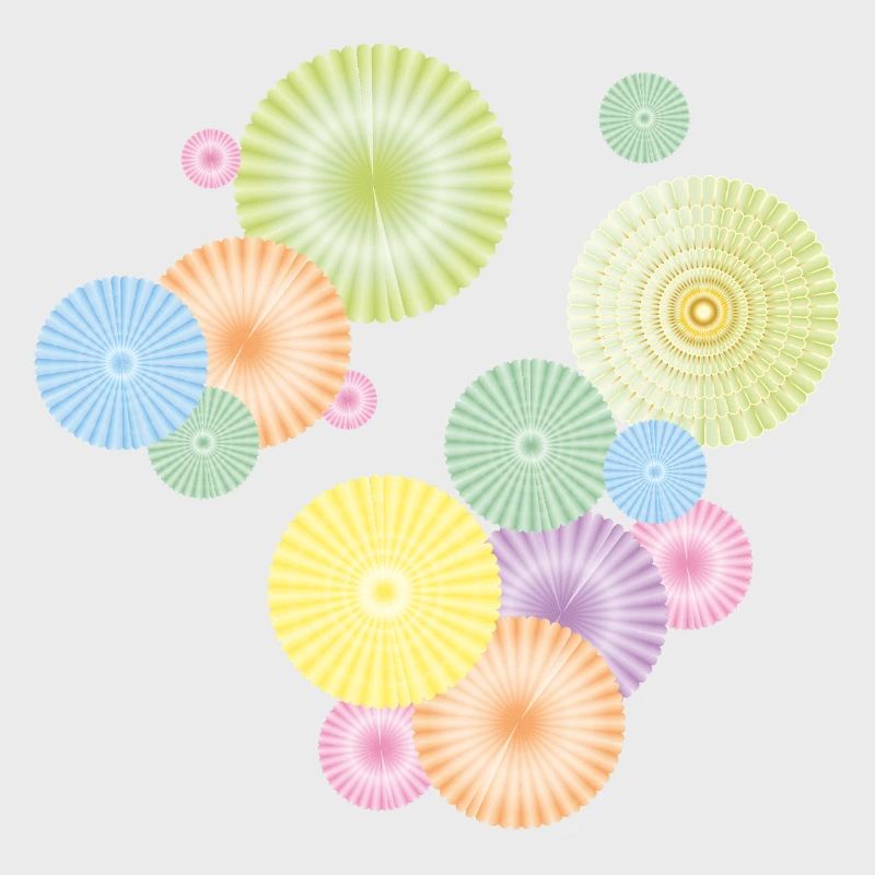 Rosettes pastel – structure en éventail décoratif