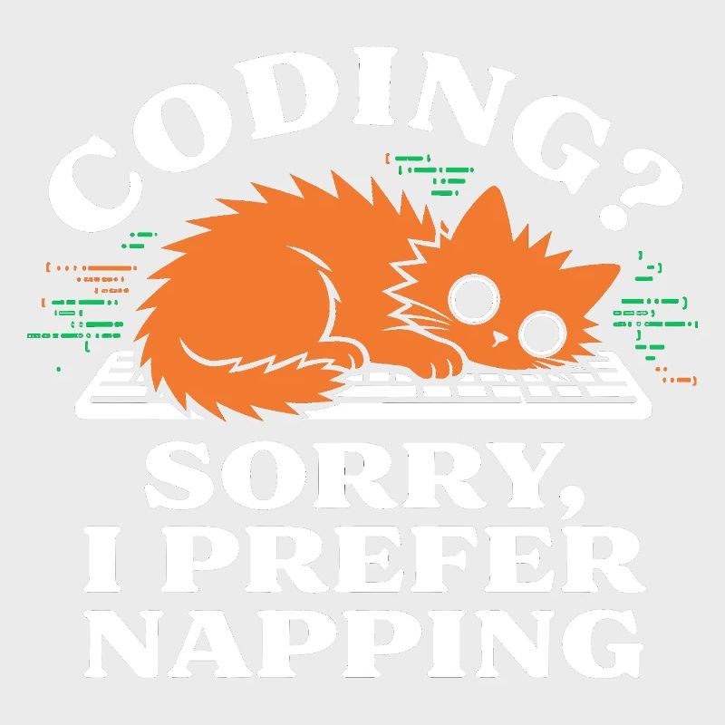 Coder ? Désolé, je préfère faire la sieste, chat drôle