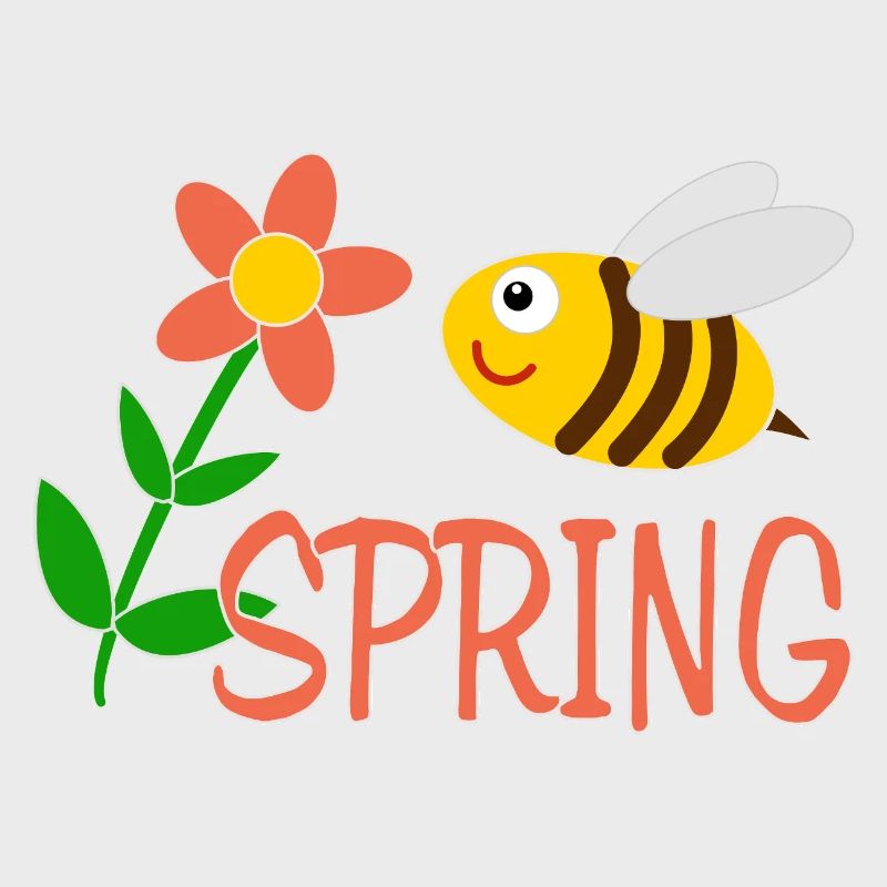 Spring motif with bee