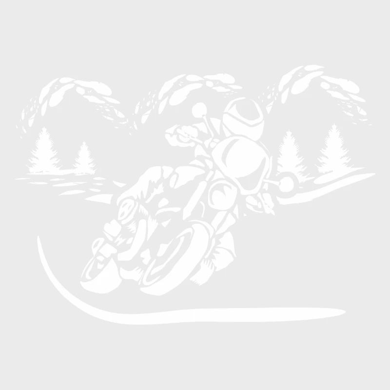 Motorcycle Forest Silhouette