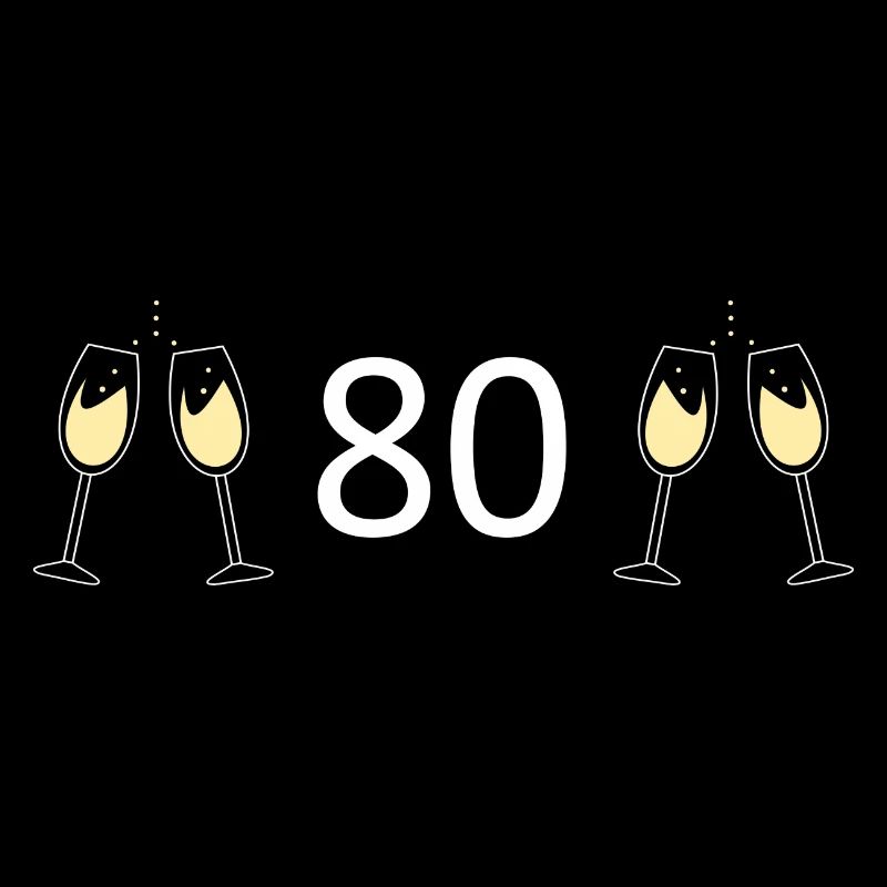 80th Birthday 80th Anniversary 80 Number 80 white