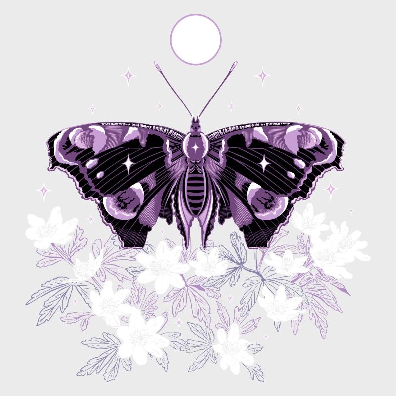 Moth Moth avec des anémones de brousse