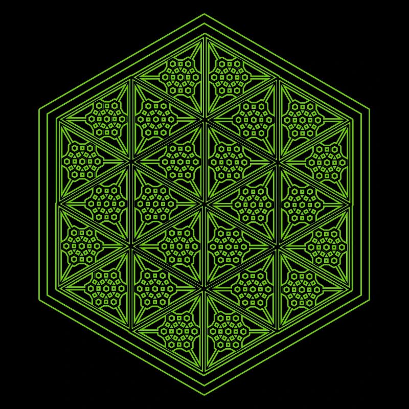 Geometric Hexagon Pattern Yoga Goa Psytrance