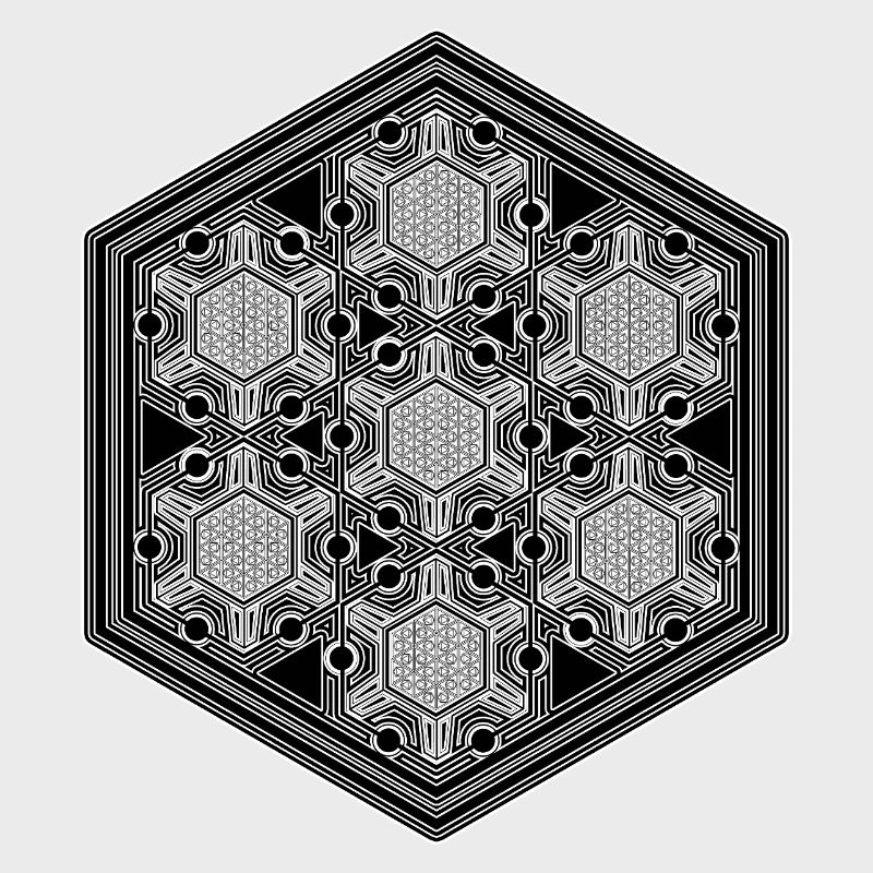 Psytrance Goa Techno Rave Geometry Hexagon Pattern