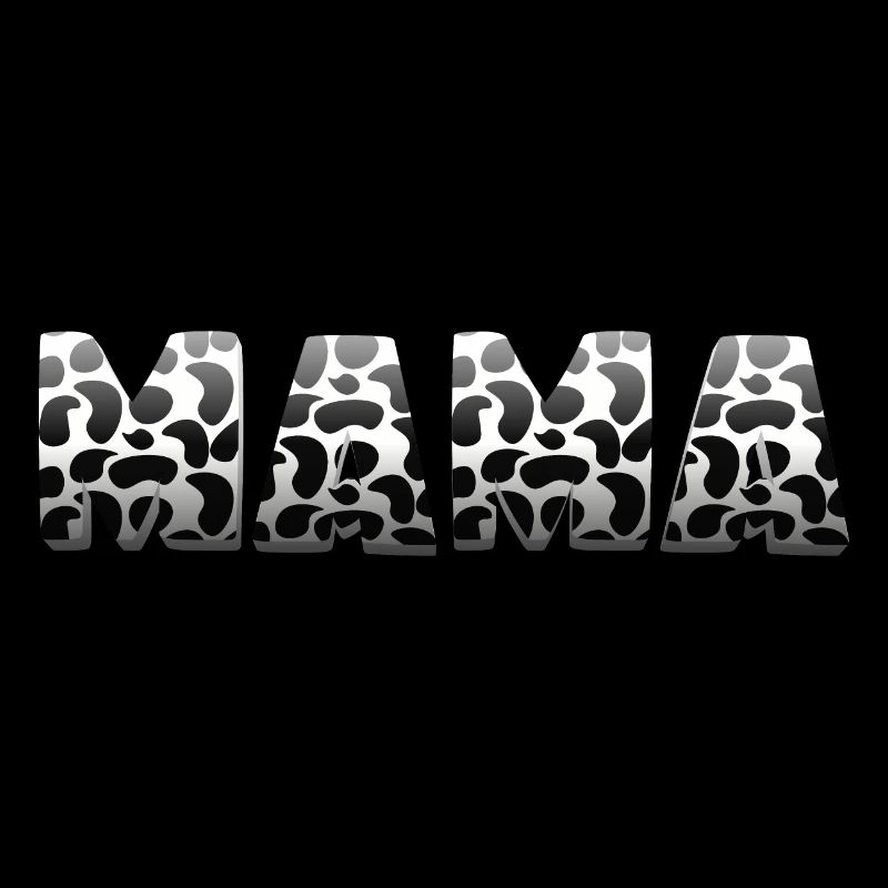 Cute Mama Cow Print Schwarz Weiß Mama Mutter Tierm