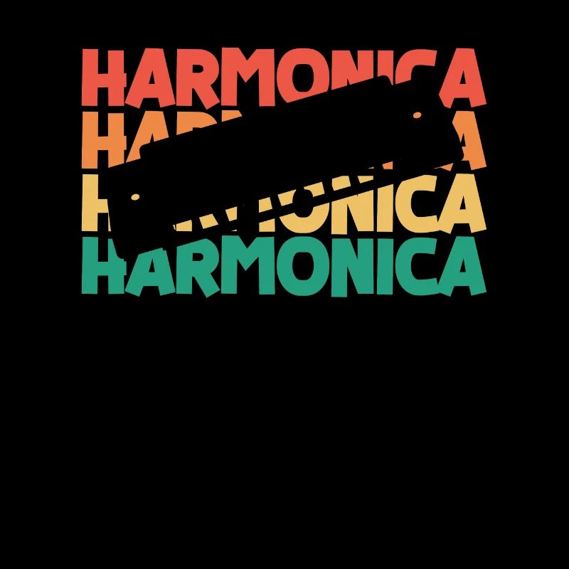 Mundharmonika Retro Text Harmonist Harmonicist