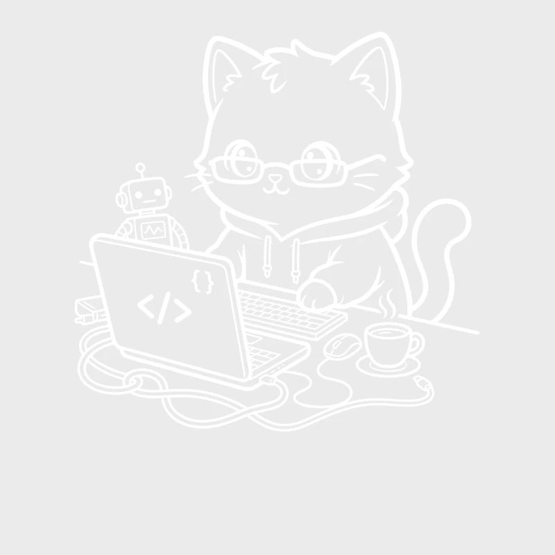 Coder Kawaii Katze Programmierer