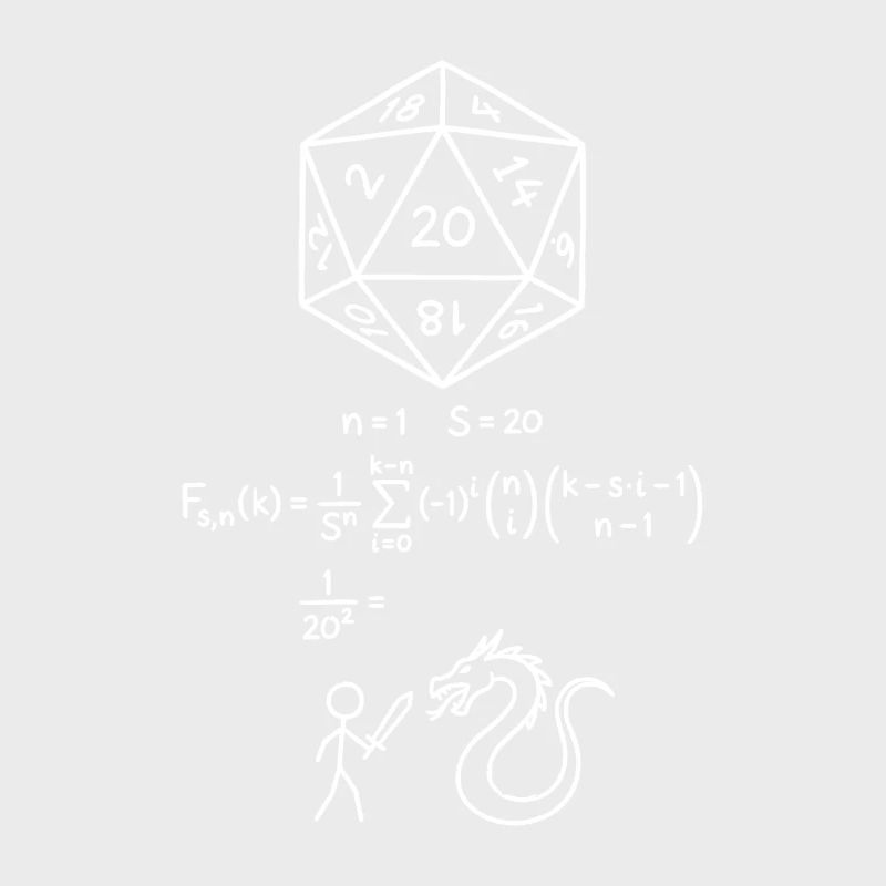 D20 Dice Probability Shirt RPG Nerd Math Geek 
