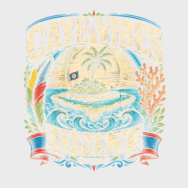 Belize Belizean Root Caye Vibes Only