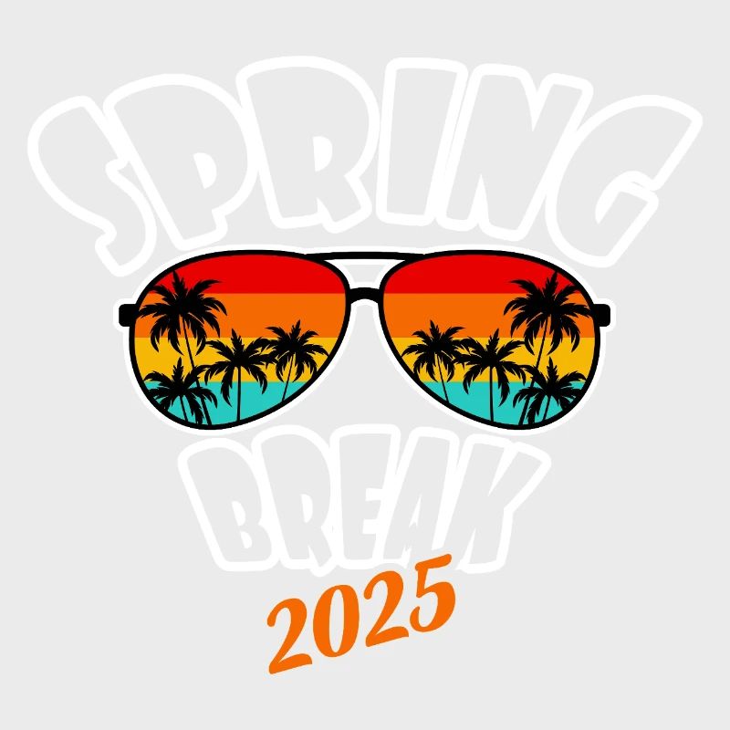 Spring Break 2025 Retro Sunset & Beach
