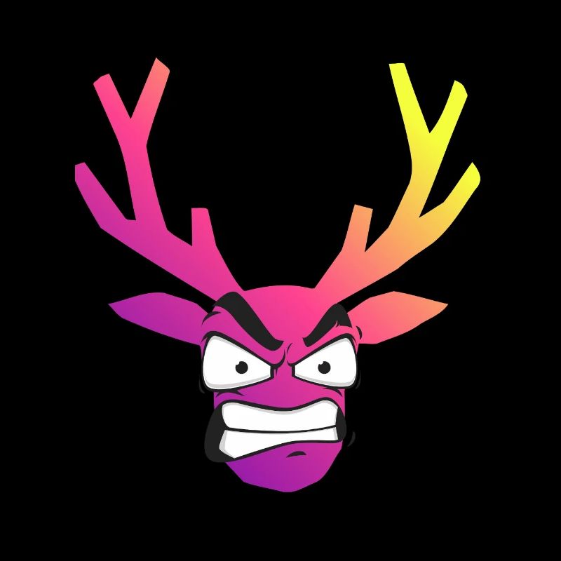 Irisierender Wütender Weihnachtshirschkopf