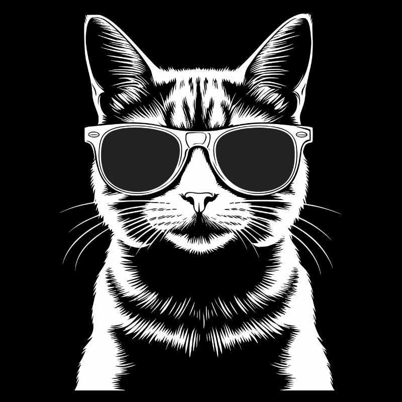 Katze mit Brille
