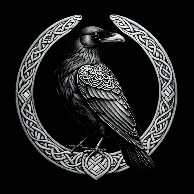Raven with Celtic Knot 01