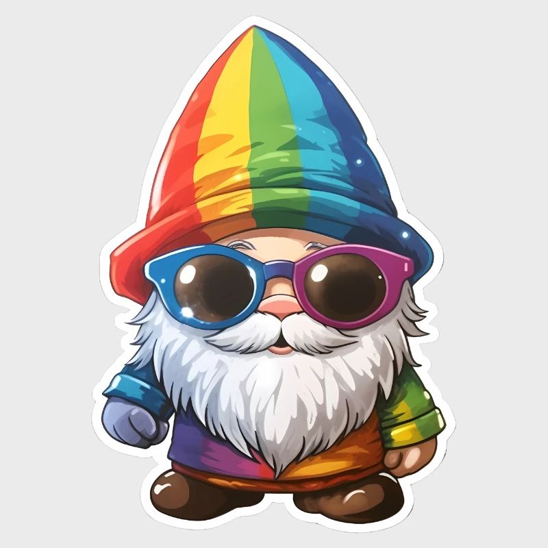 Regenborgen Zwerg mit Sonnenbrille