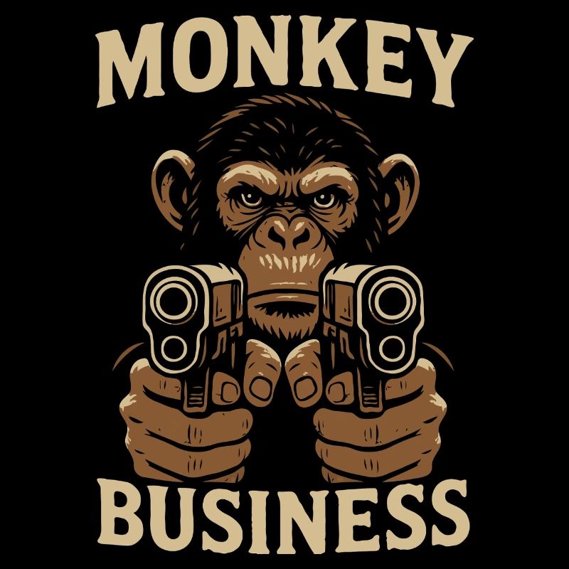 Affe mit Monkey Business Gun
