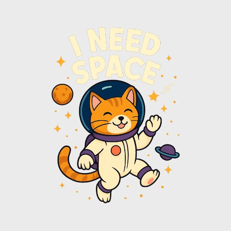 Mignon chat astronaute de l’espace