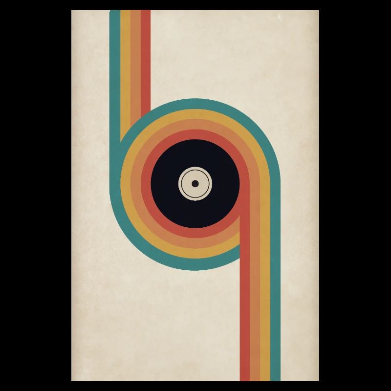 Affiche vinyle rétro Design musical du milieu du siècle