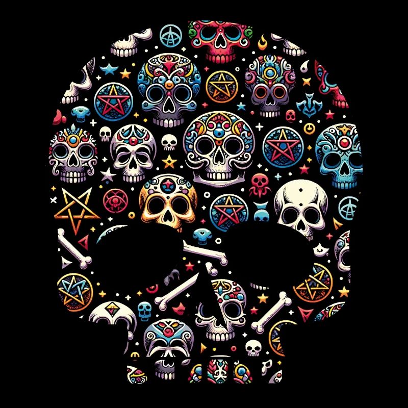 Buntes dekoratives Skullmuster