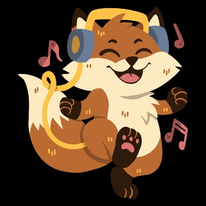 Fox écoute de la musique et danse