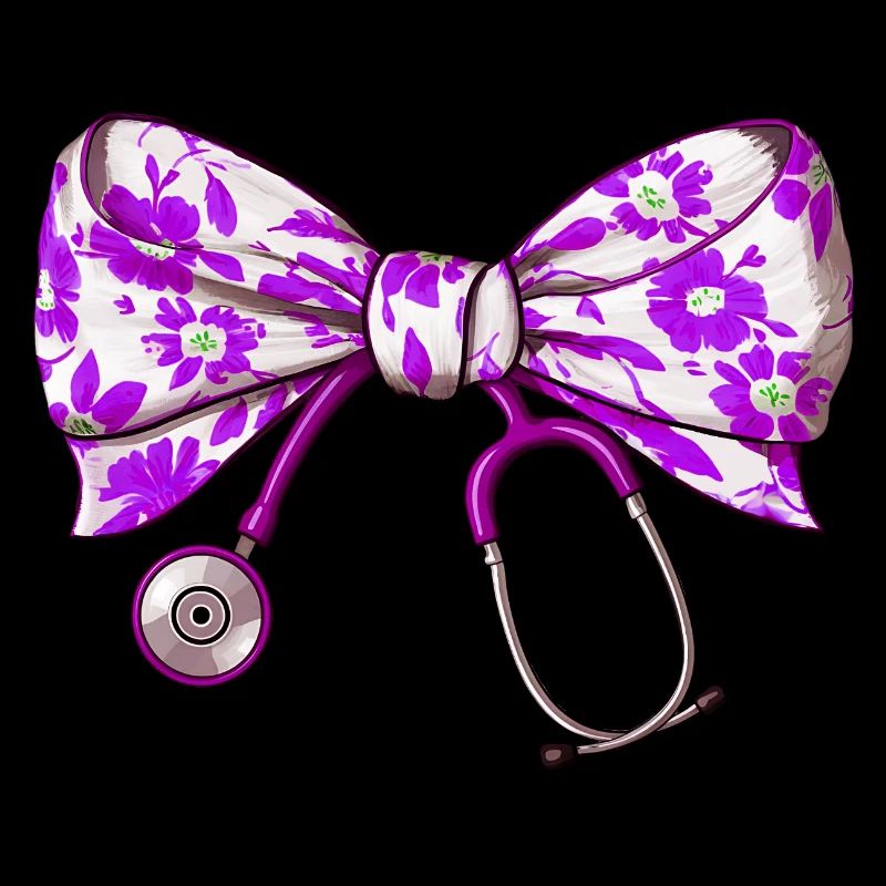 Ruban Violet - Stéthoscope Médecin Assistant Médecin