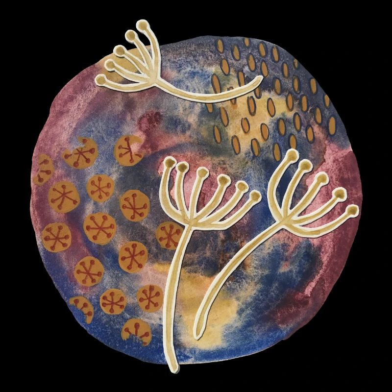 Fleurs abstraitesdans l’aquarelle