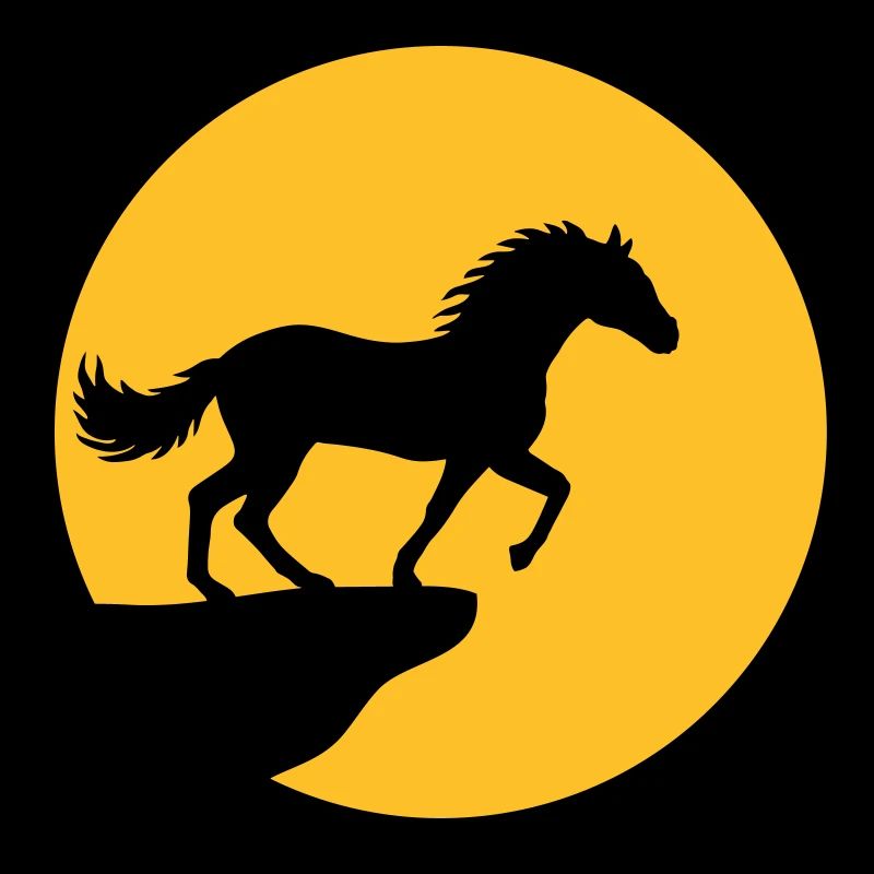 Stehendes Pferd Klippe Mond