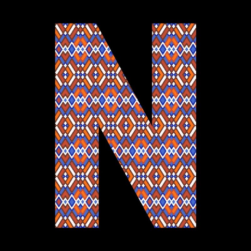 Monogram Letter N- geometric pattern