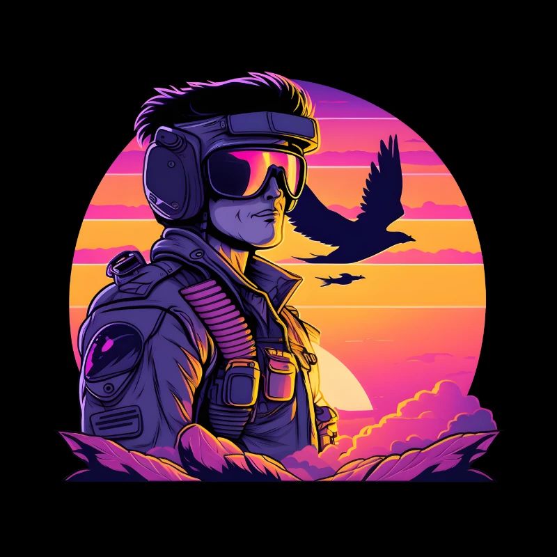Synthwave Air-force Pilot