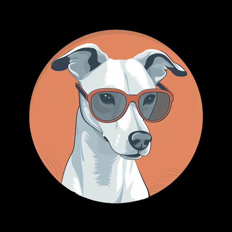 Chiot en lunettes de soleil Un whippet avec attitude