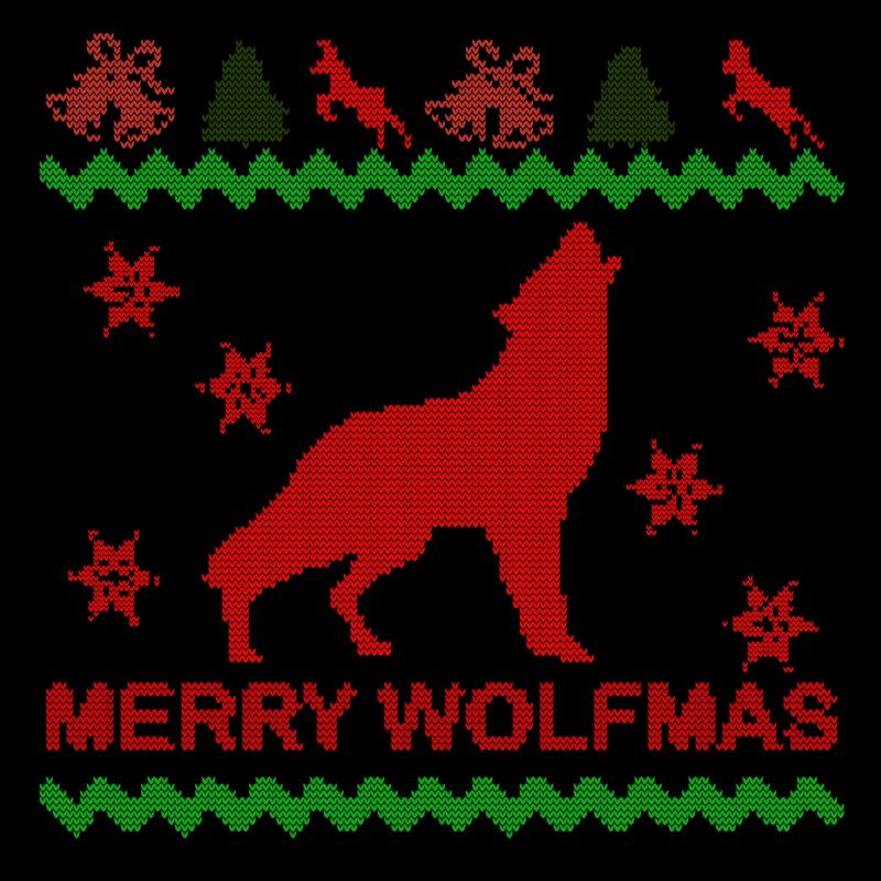 Merry Wolfmas Wolf Merry Ugly Christmas Pullover