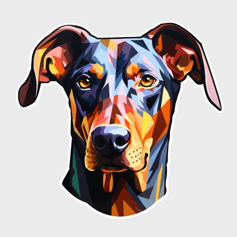 Doberman Head Psychedelic