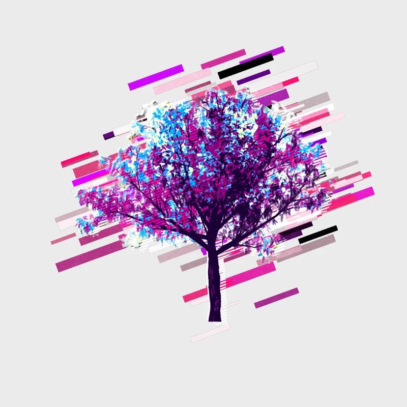 Tree Graphics 80s Retro Violet