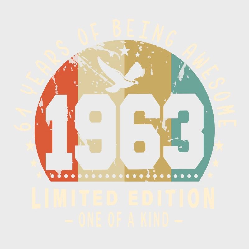Original Born in 1963 Authentic Gift 1963 Bursdag