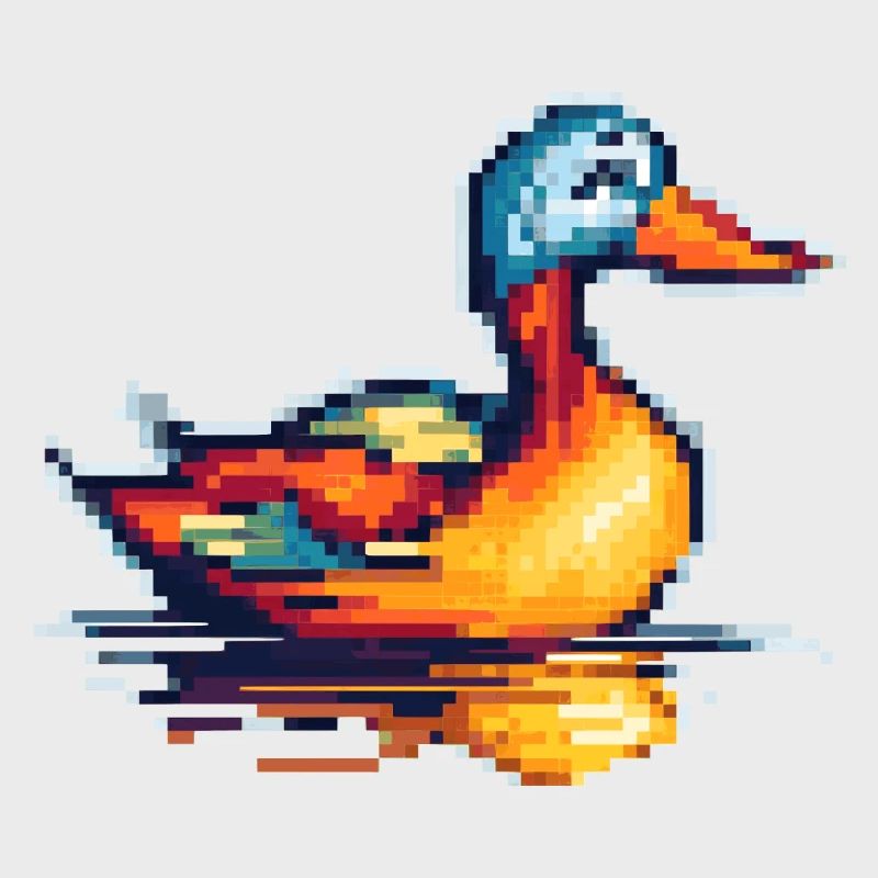 Petit canard dans les graphiques à pixels rétro 8 bits