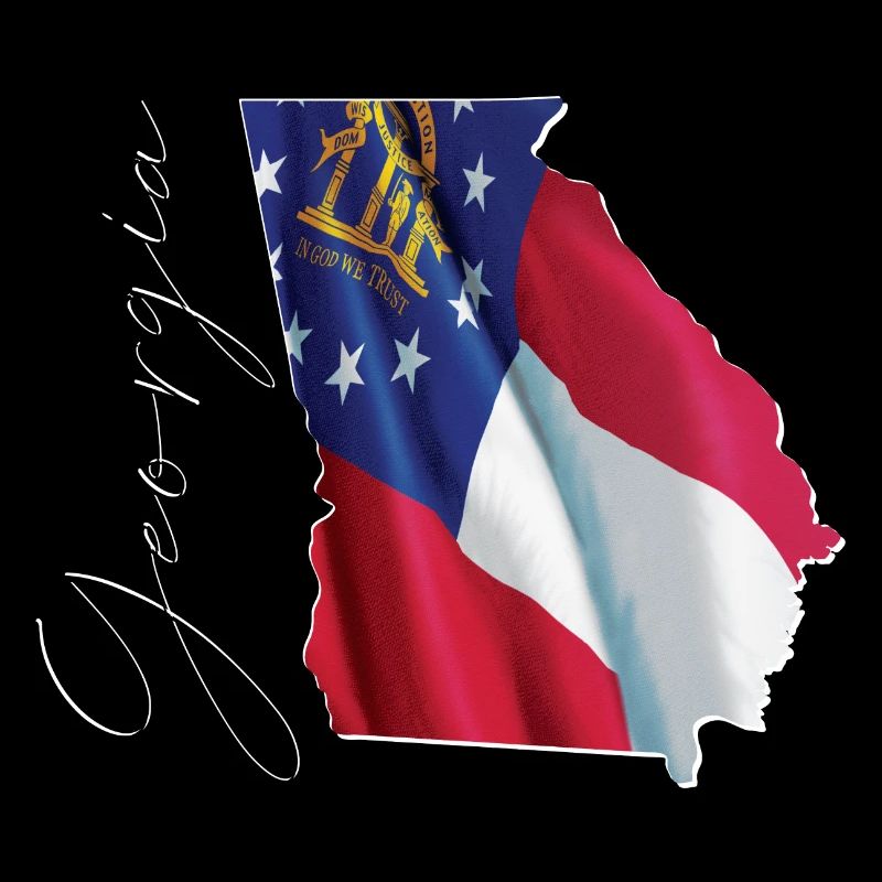 Georgia (USA) | echte Flagge | Flag Map Script