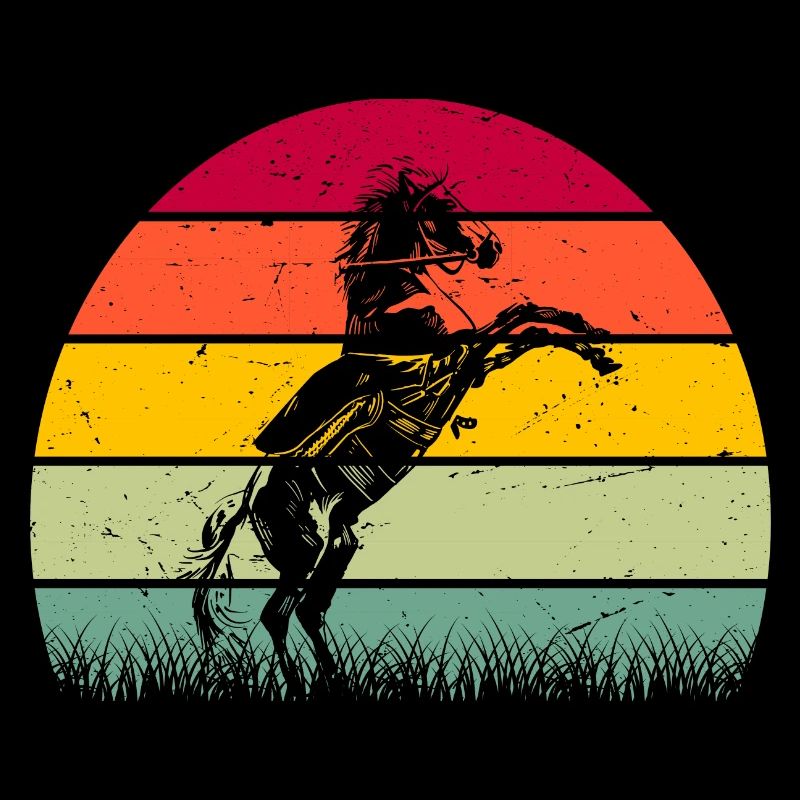 RETRO PFERDEDESIGN I REITEN