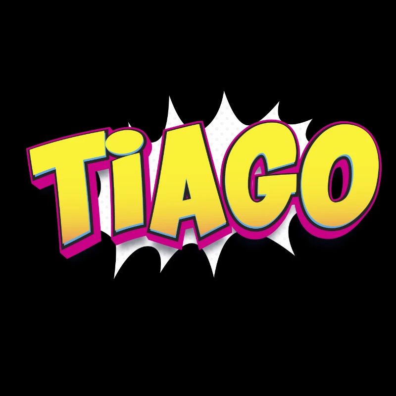 Tiago Benutzerdefinierter Name Comic-Buch-Stil Pop-Art, Tiago