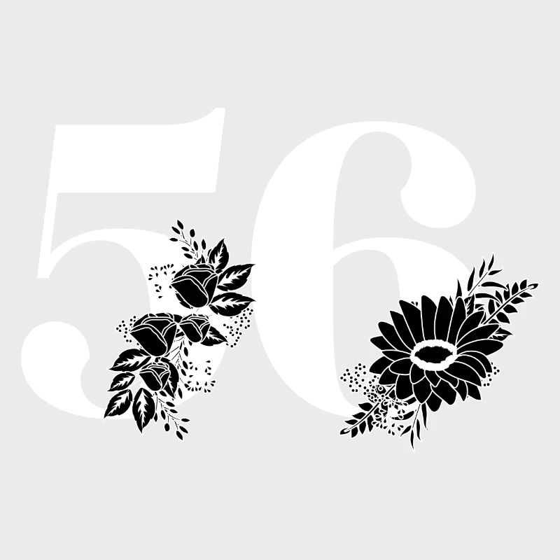 Nummer 56 Schwarze Blumen - 56. Blumengeburtstag