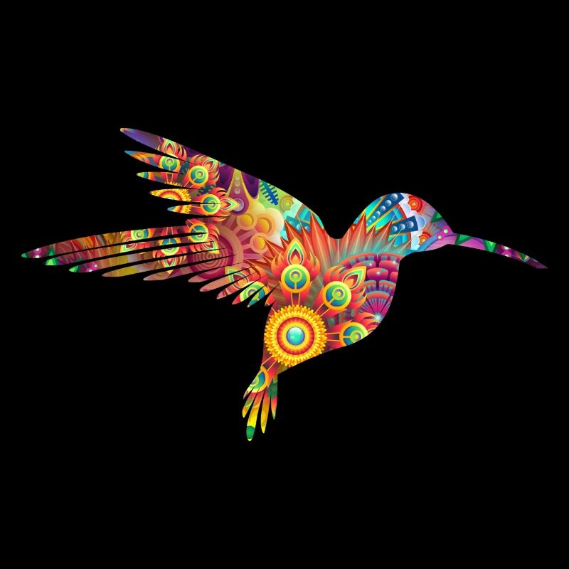 Bunter Vogel Blume Silhouette Tier