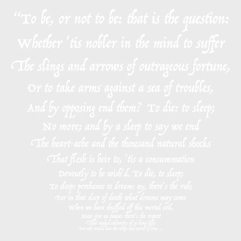 Sein oder Nichtsein 02 (weißer Text)