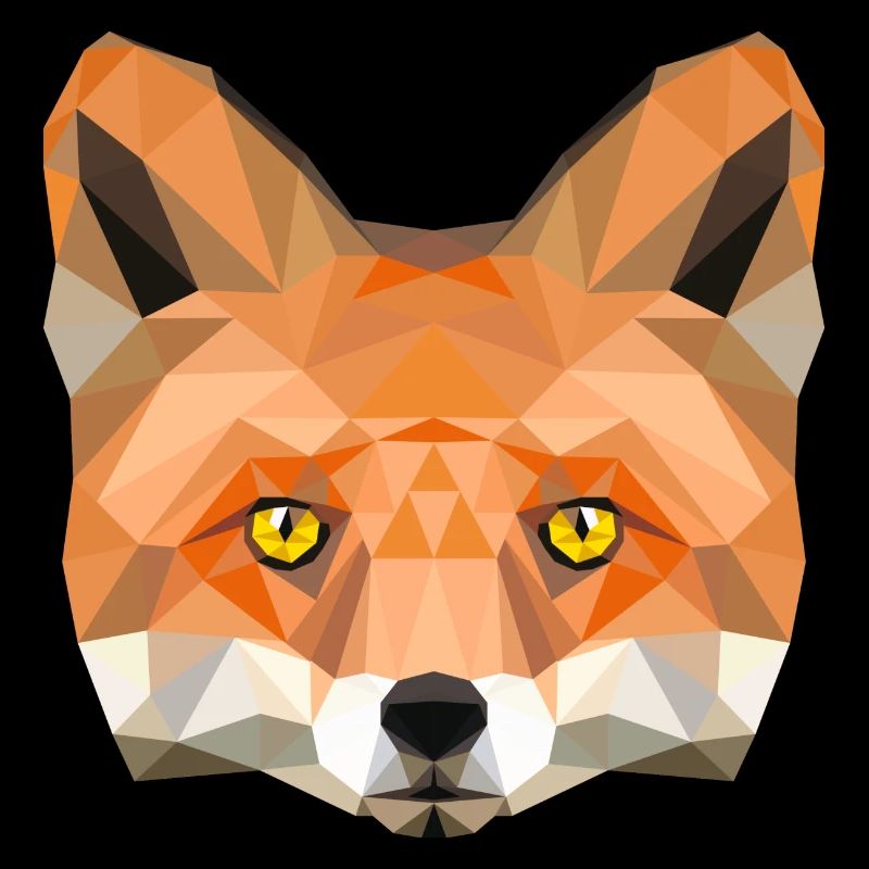 fox poly vixen fox illustration low poly head