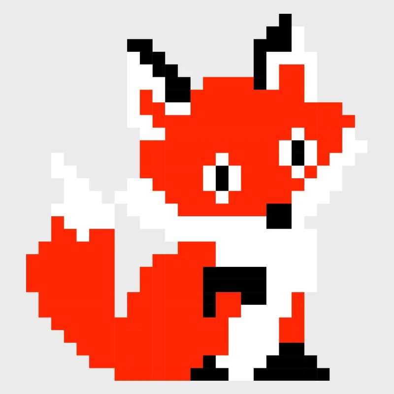 Fuchs Fox Pfote Pixel Retro Design Shirt Geschenk